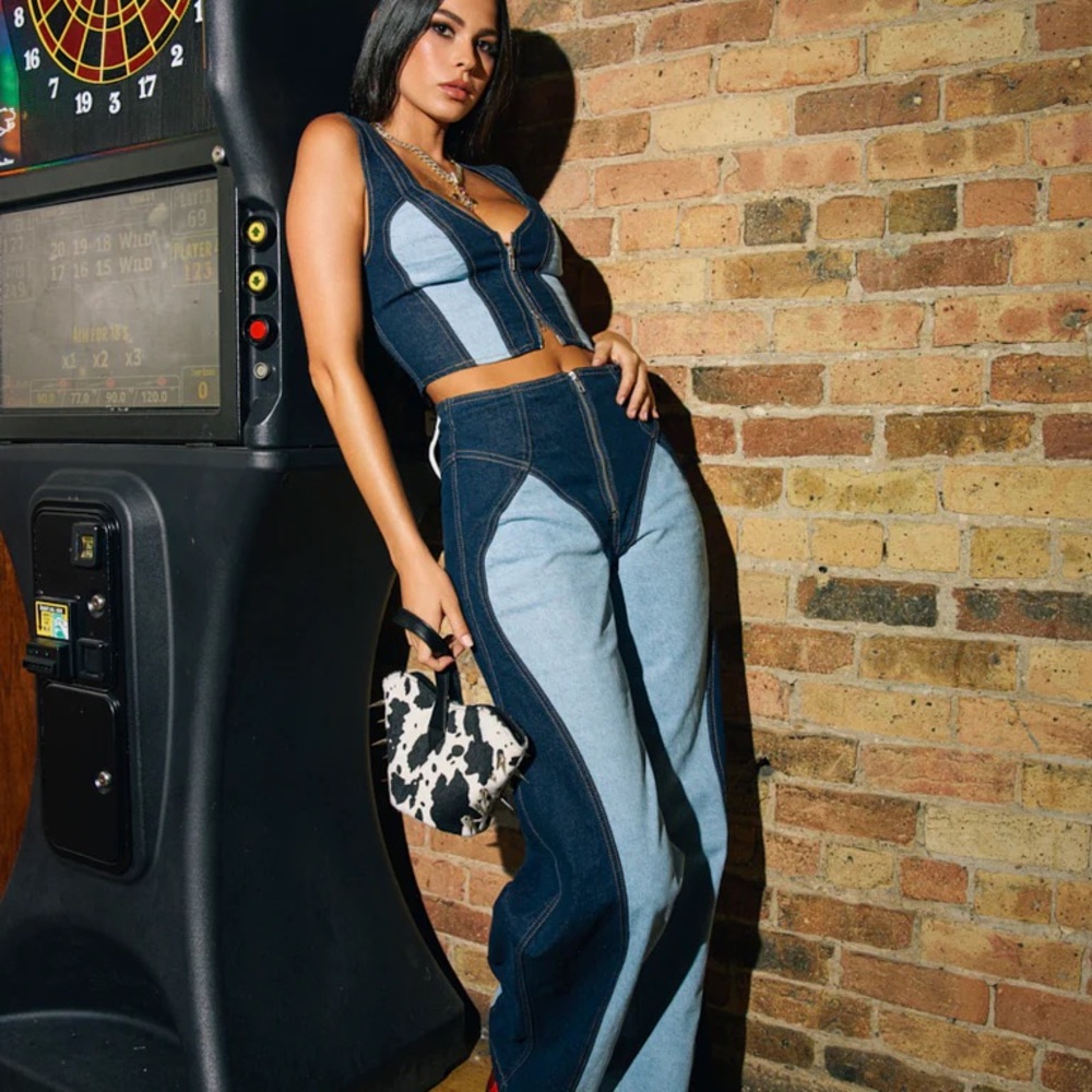 *NEW* Stylish Two-Tone Denim Set